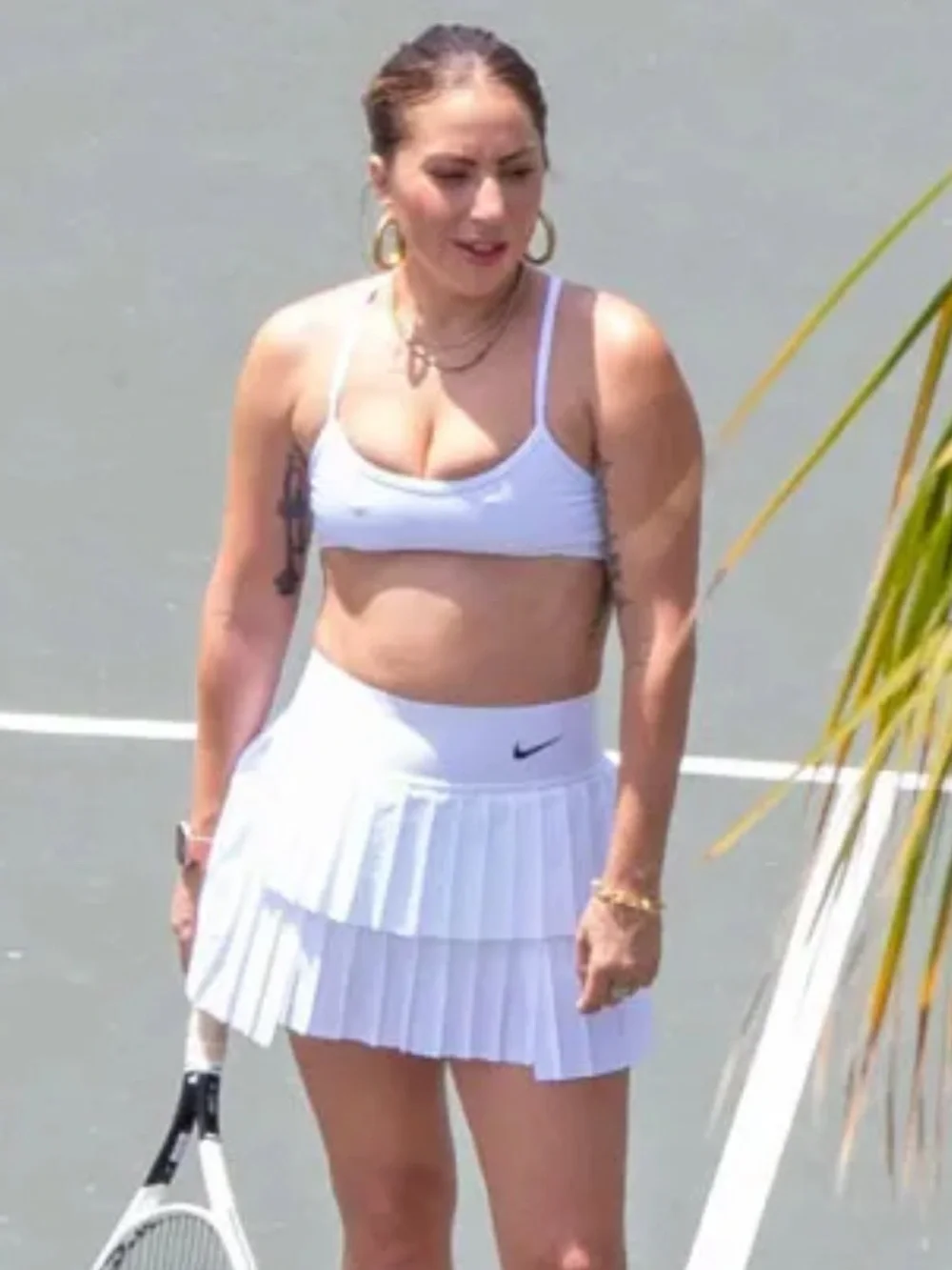 Nike White Layered Pleated Tennis Skort